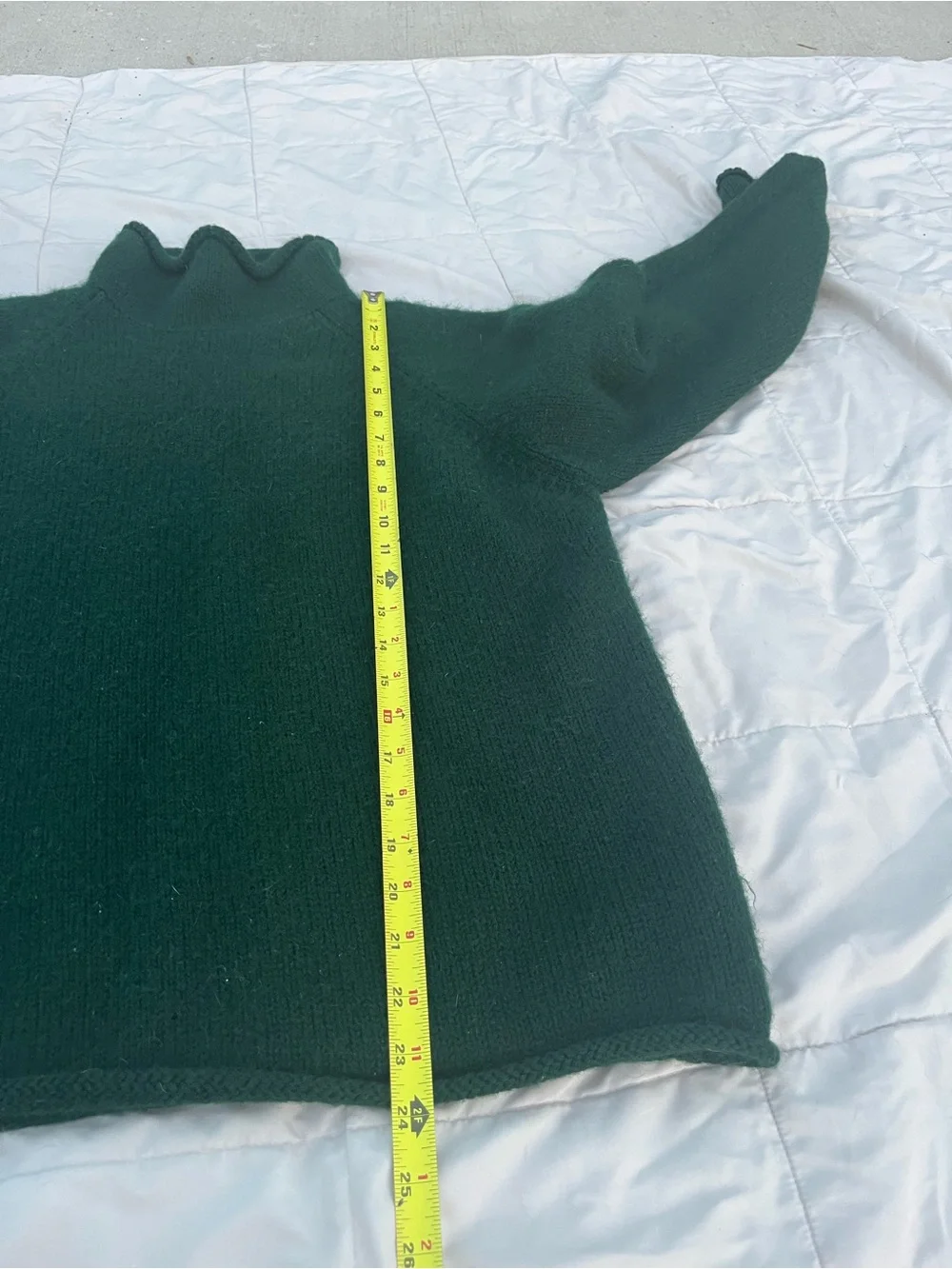 Vintage J Crew Wool Mock Turtleneck Sweater, Green, Size XL